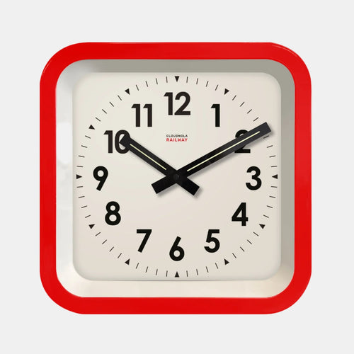 Big Railway Red Kitchen Clock
