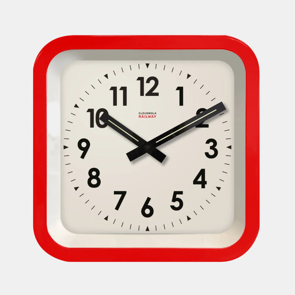 Square Clock – Red