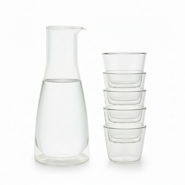 Double-Wall Glass Carafe & 2 Glasses – Clear
