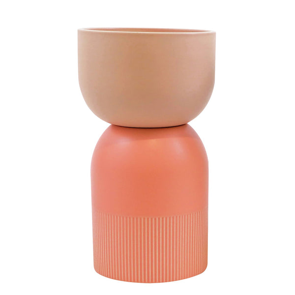 Flip Reversible Ceramic Vase – Coral & Nude