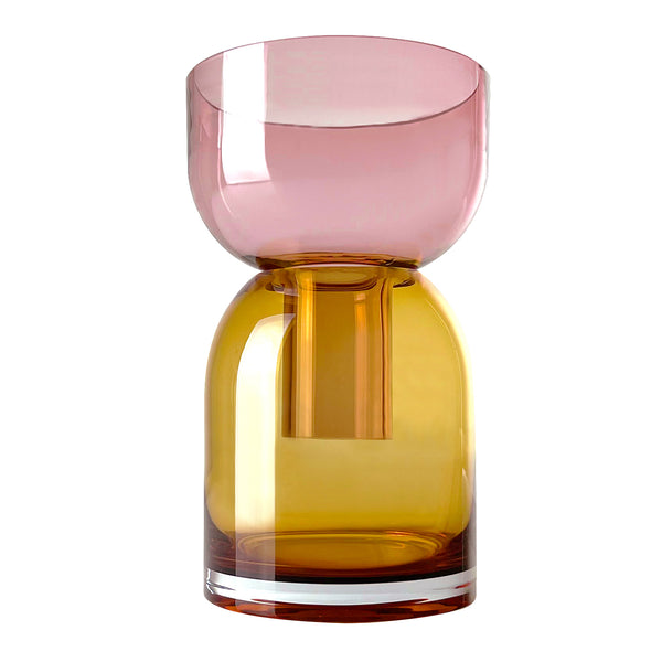 Flip Reversible Glass Vase – Pink & Yellow