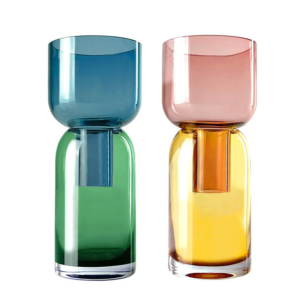 Fusion Flip Reversible Glass Vase Set – Multicolor