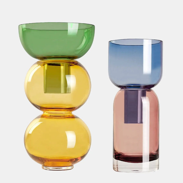 Fusion Reversible Glass Vase Set – Lemon
