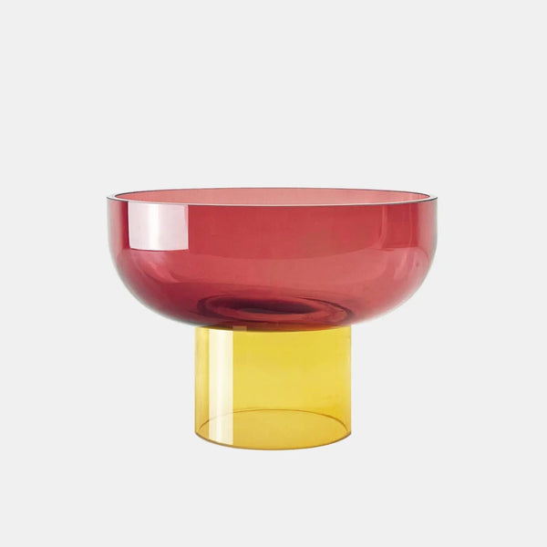Tip Top Reversible Glass Bowl – Pink & Yellow