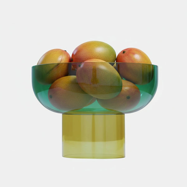 Tip Top Reversible Glass Bowl XL – Green & Yellow